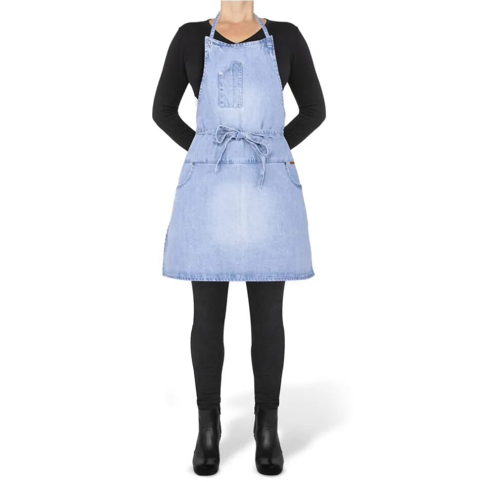 Tekstiler Til Køkkenet<DutchDeluxes 5 Pocket Slim Fit Apron Washed Indigo