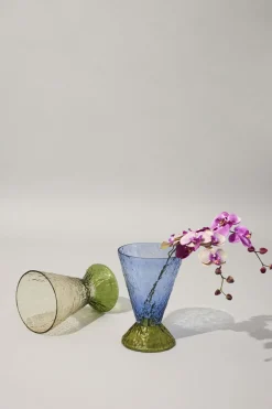 Vaser & Urtepotteskjulere<Hübsch Abyss Vase Lyseblå/ Olive