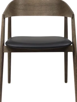 Møbler<Andersen - Furniture AC2 armchair, Smoked oak, Leather Black