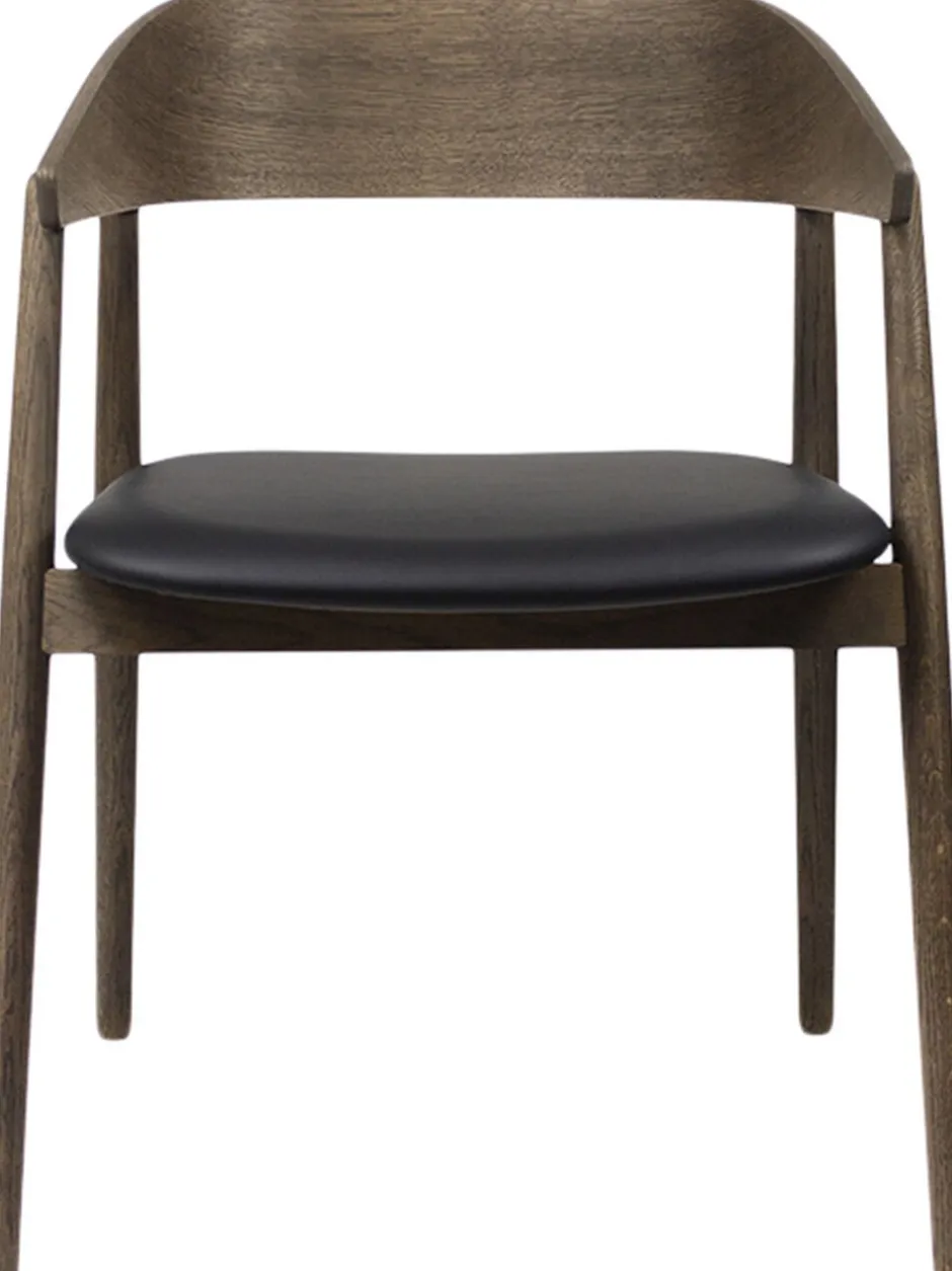 Møbler<Andersen - Furniture AC2 armchair, Smoked oak, Leather Black