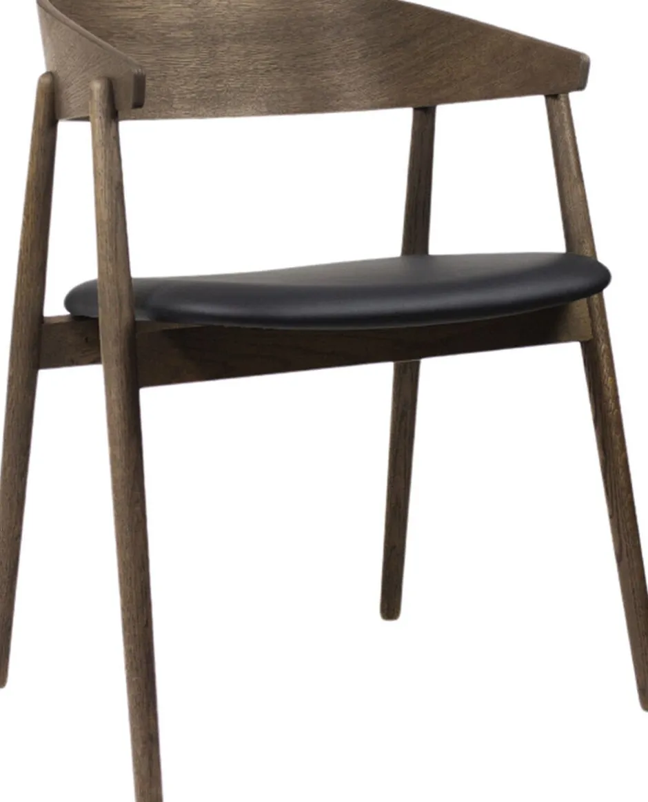 Møbler<Andersen - Furniture AC2 armchair, Smoked oak, Leather Black