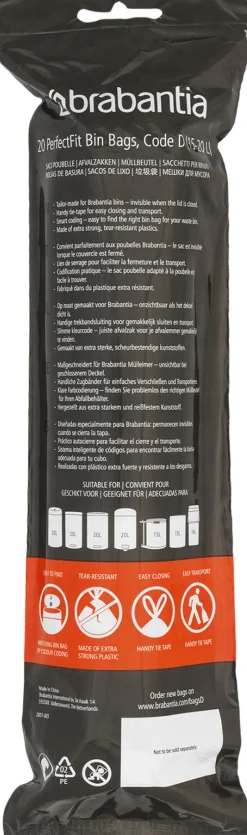 Skraldespande<Brabantia Affaldspose 15 ltr. 20 stk.