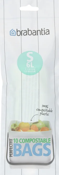 Skraldespande<Brabantia Affaldspose S. 6 ltr. Bio