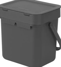 Skraldespande<Brabantia Affaldsspand m/låg sort. kon. 3 ltr