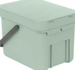 Skraldespande<Brabantia Affaldsspand m/låg sort. kon. 6 ltr