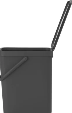Skraldespande<Brabantia Affaldsspand m/låg sort. kon 25 ltr.