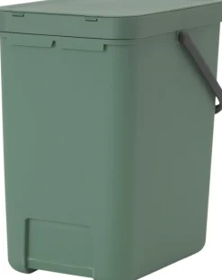 Skraldespande<Brabantia Affaldsspand m/låg sort. kon 25 ltr.