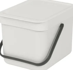 Skraldespande<Brabantia Affaldsspand m/låg sort. kon. 6 ltr