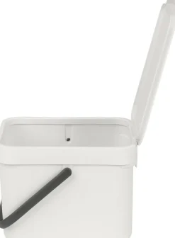 Skraldespande<Brabantia Affaldsspand m/låg sort. kon. 6 ltr