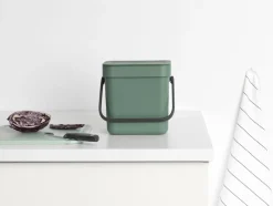 Skraldespande<Brabantia Affaldsspand m/låg sort. kon. 3 ltr