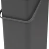 Skraldespande<Brabantia Affaldsspand m/låg sort.kon. 16 ltr