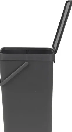 Skraldespande<Brabantia Affaldsspand m/låg sort.kon. 16 ltr
