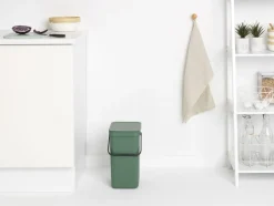 Skraldespande<Brabantia Affaldsspand m/låg sort.kon. 12 ltr