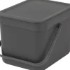 Skraldespande<Brabantia Affaldsspand m/låg sort.kon. 6 ltr