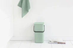 Skraldespande<Brabantia Affaldsspand m/låg sort.kon. 12 ltr
