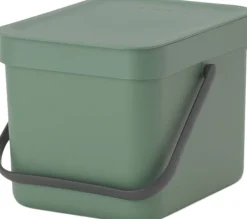 Skraldespande<Brabantia Affaldsspand m/låg sort.kon. 6 ltr.