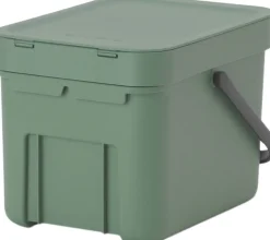 Skraldespande<Brabantia Affaldsspand m/låg sort.kon. 6 ltr.