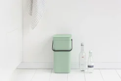 Skraldespande<Brabantia Affaldsspand m/låg sort.kon. 16 ltr