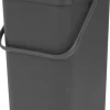 Skraldespande<Brabantia Affaldsspand m/låg sort.kon. 12 ltr