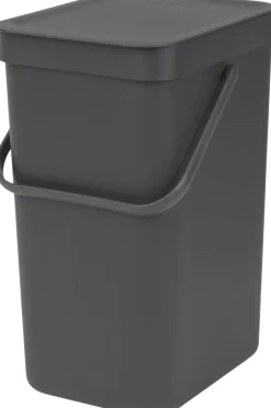 Skraldespande<Brabantia Affaldsspand m/låg sort.kon. 12 ltr