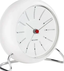 Ure & Vejrstationer<Arne Jacobsen Clocks AJ Bankers bordur hvid/hvid, Ø 11 cm, alarm