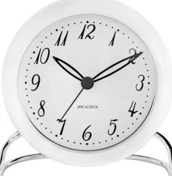 Ure & Vejrstationer<Arne Jacobsen Clocks AJ LK bordur, hvid/hvid, Ø 11 cm, alarm