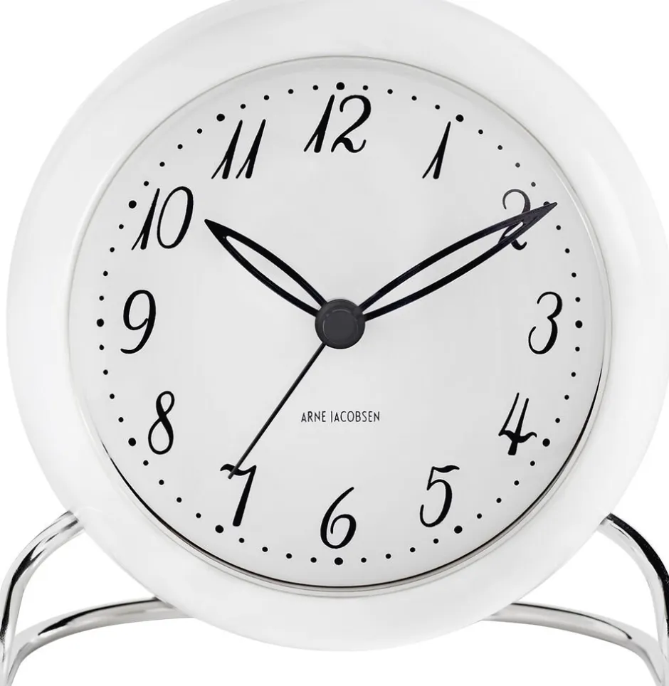 Ure & Vejrstationer<Arne Jacobsen Clocks AJ LK bordur, hvid/hvid, Ø 11 cm, alarm