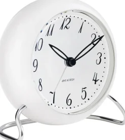 Ure & Vejrstationer<Arne Jacobsen Clocks AJ LK bordur, hvid/hvid, Ø 11 cm, alarm