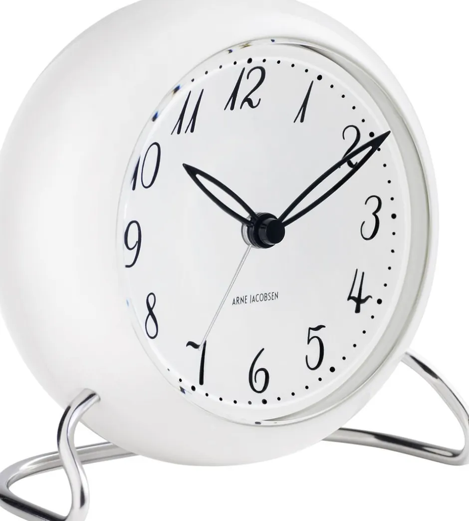 Ure & Vejrstationer<Arne Jacobsen Clocks AJ LK bordur, hvid/hvid, Ø 11 cm, alarm