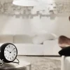 Ure & Vejrstationer<Arne Jacobsen Clocks AJ Station bordur, sort/hvid, Ø 11 cm, alarm