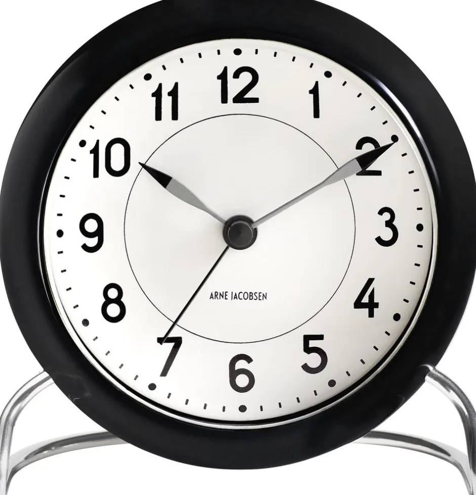 Ure & Vejrstationer<Arne Jacobsen Clocks AJ Station bordur, sort/hvid, Ø 11 cm, alarm