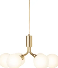 Pendler<Nuura Apiales 6, brushed brass / opal