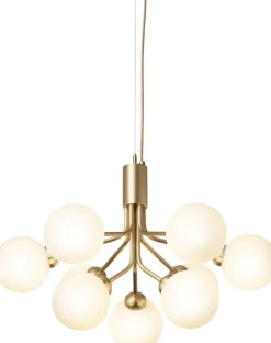 Pendler<Nuura Apiales 9, brushed brass / opal