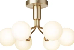 Loftlamper<Nuura Apiales 6 Ceiling, brushed brass / opal