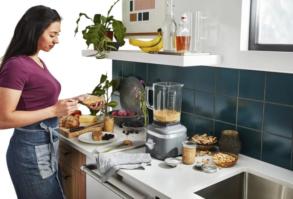 Køkkenmaskiner<KitchenAid Artisan K400 blender. 1,4 L Medalion silver