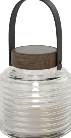 Lanterner<Sirius Aston Solar Krukke, Ø14xH16cm, Sort/Brun