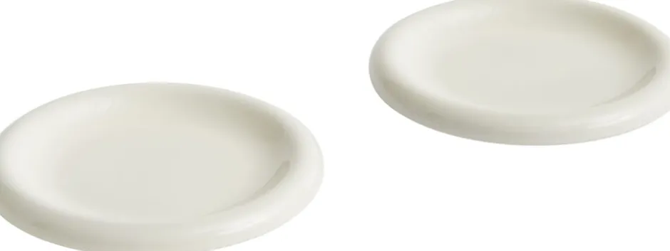 Tallerkener<Hay Barro Plate-Set of 2-Ø18-Off-white