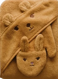Håndklæder<Fabelab Bath Mitts - 2 pack - Bear and Bunny Wood thrush