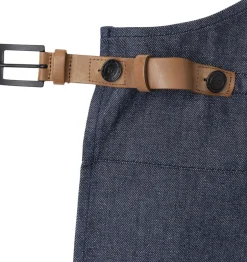 Tekstiler Til Køkkenet<DutchDeluxes BBQ Style Apron, Denim Brut with leather straps in Cognac co