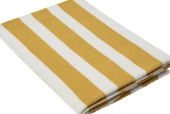 Håndklæder<Magasin du Nord Collection Beach towel 100x180 old gold/starwhite stripe GOTS