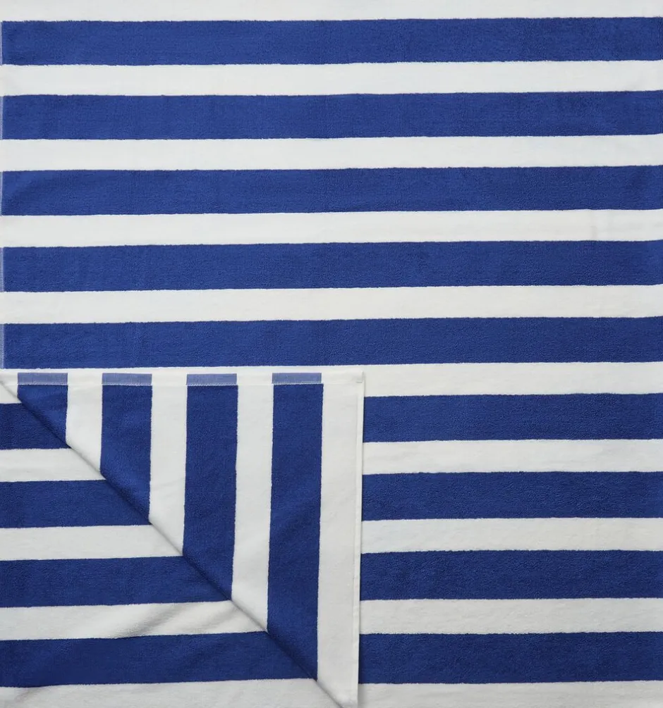 Håndklæder<Magasin du Nord Collection Beach towel 100x180 olympian blue/star white stripe GOTS