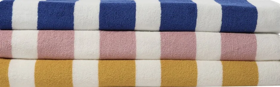 Håndklæder<Magasin du Nord Collection Beach towel 100x180 olympian blue/star white stripe GOTS