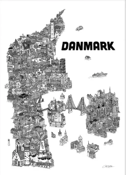 Plakater & Rammer<Poster & Frame Benjamin Noir - Danmark Flerfarvet
