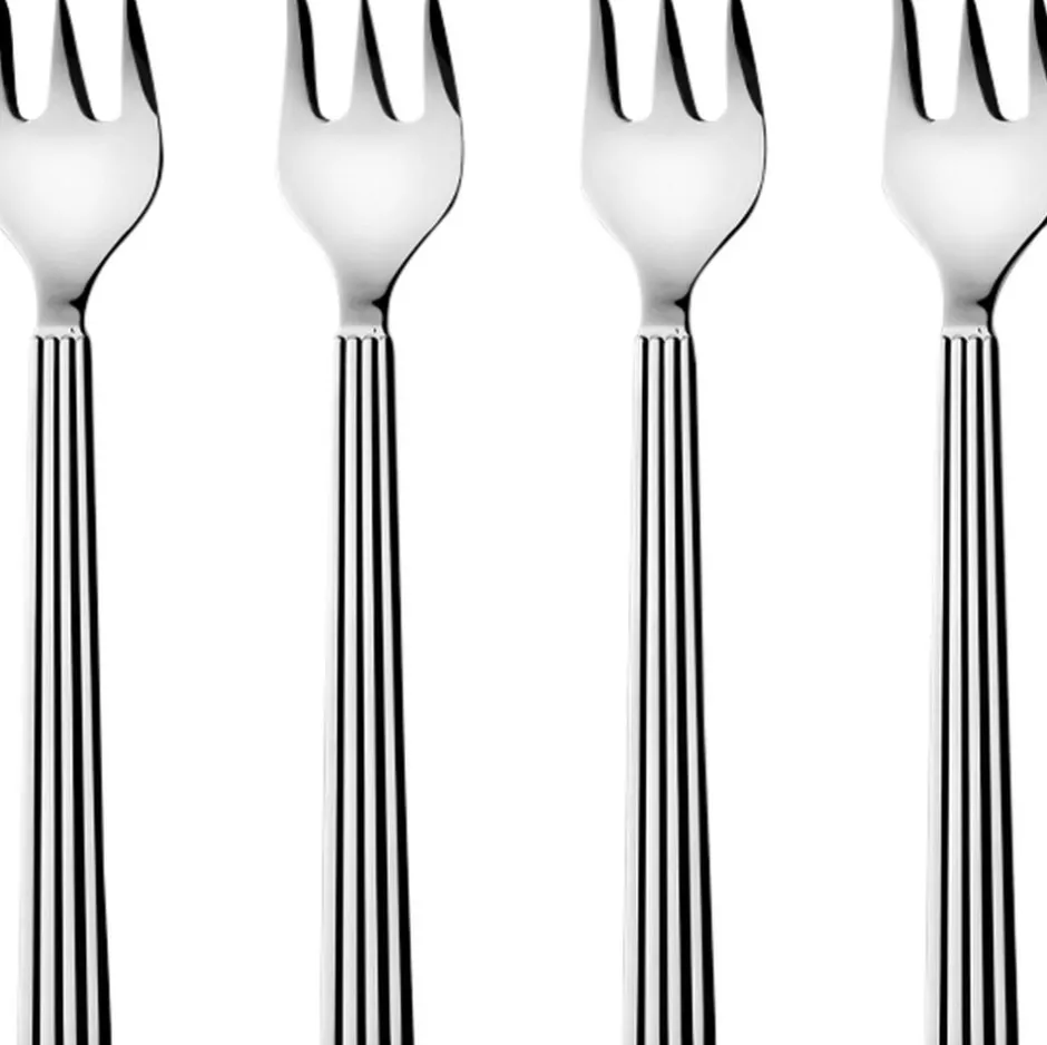 Bestik<Georg Jensen BERNADOTTE CAKE FORK GIFTBOX SET SS 4 PCS