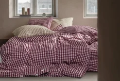 Sengetøj & Lagner<Juna Bæk&Bølge Sengetøj 200x220 cm blomme/rosa DK Rød