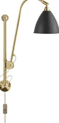 Væglamper<Gubi BL5 Wall Lamp 16 all brass parts/charcoal black shade