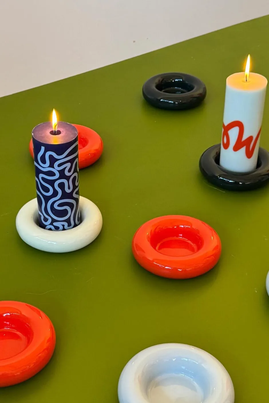Lys & Lysestager<Studio About BOB CANDLE HOLDER, LARGE, DARK GREE