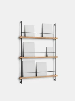 Møbler<Moebe Box set, Magazine Shelving MS.115. 1, Oak shelves, Black legs
