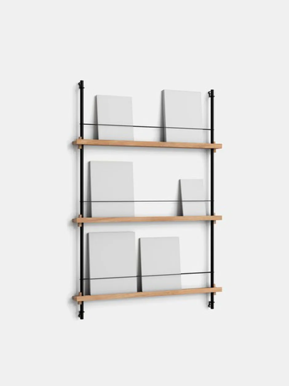 Møbler<Moebe Box set, Magazine Shelving MS.115. 1, Oak shelves, Black legs
