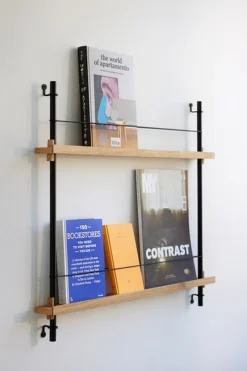 Møbler<Moebe Box set, Magazine Shelving MS.115. 1, Oak shelves, Black legs